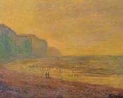 克劳德 莫奈 : Low Tide at Pourville, Misty Weather